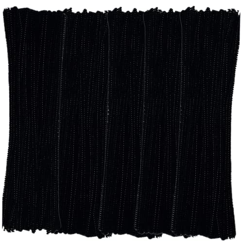Black Pipe Cleaners (500 Pack) Chenille Stems for DIY Art Decorations Creative Craft (6 mm x 12 Inch)