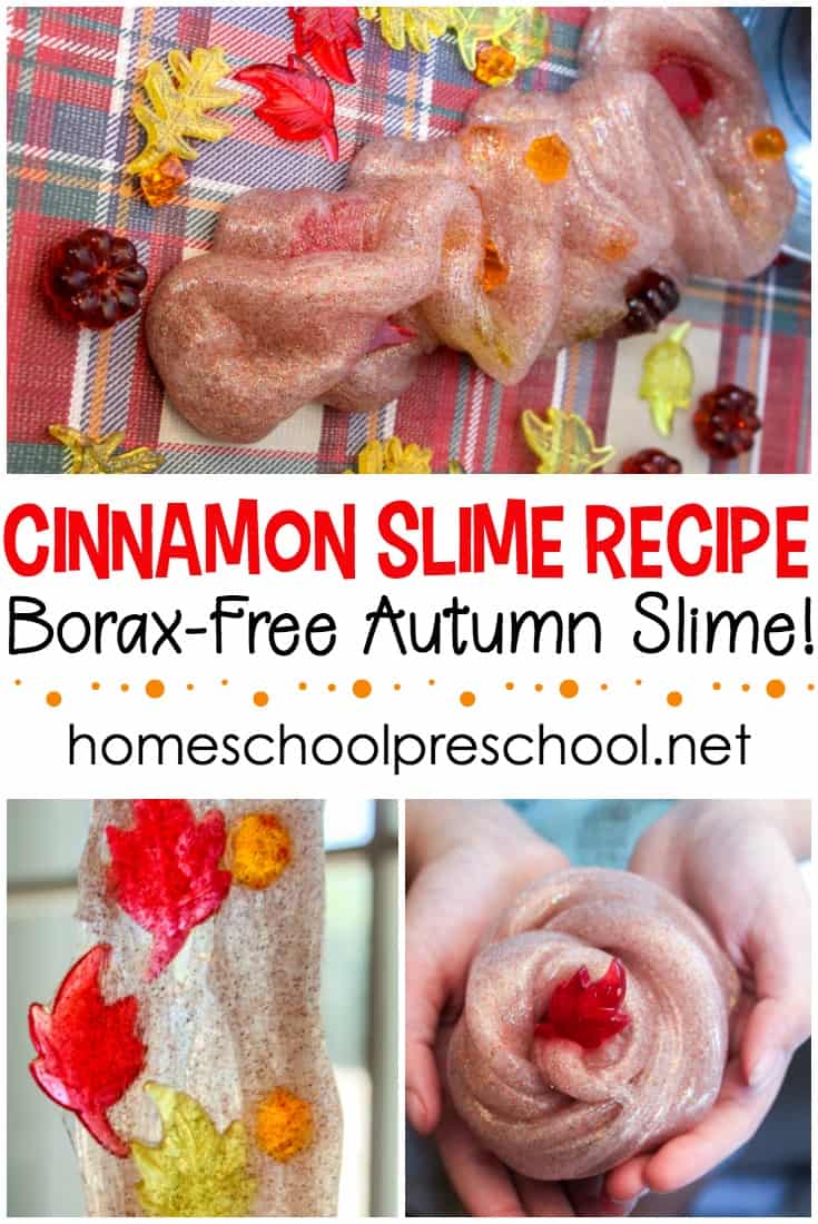 Amazing DIY cinnamon scented fall slime! This simple homemade cinnamon slime is perfect for kids of all ages! Make a batch today. 