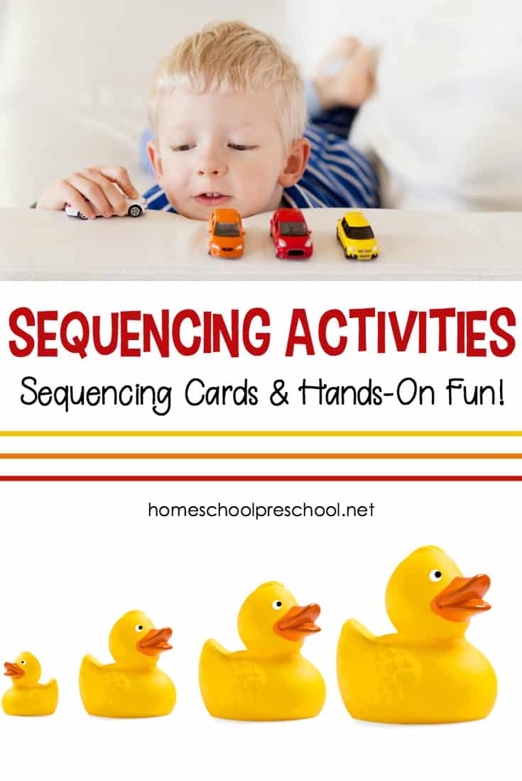 Sequencing cards help preschoolers recognize patterns and order in their every day life, and these sequencing activities will make learning fun!