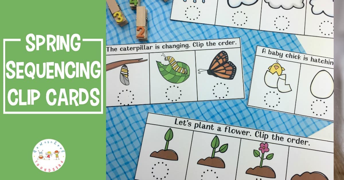 Kids will love ordering the events in this spring sequencing cards printable. This is a great way to introduce preschoolers to sequencing!