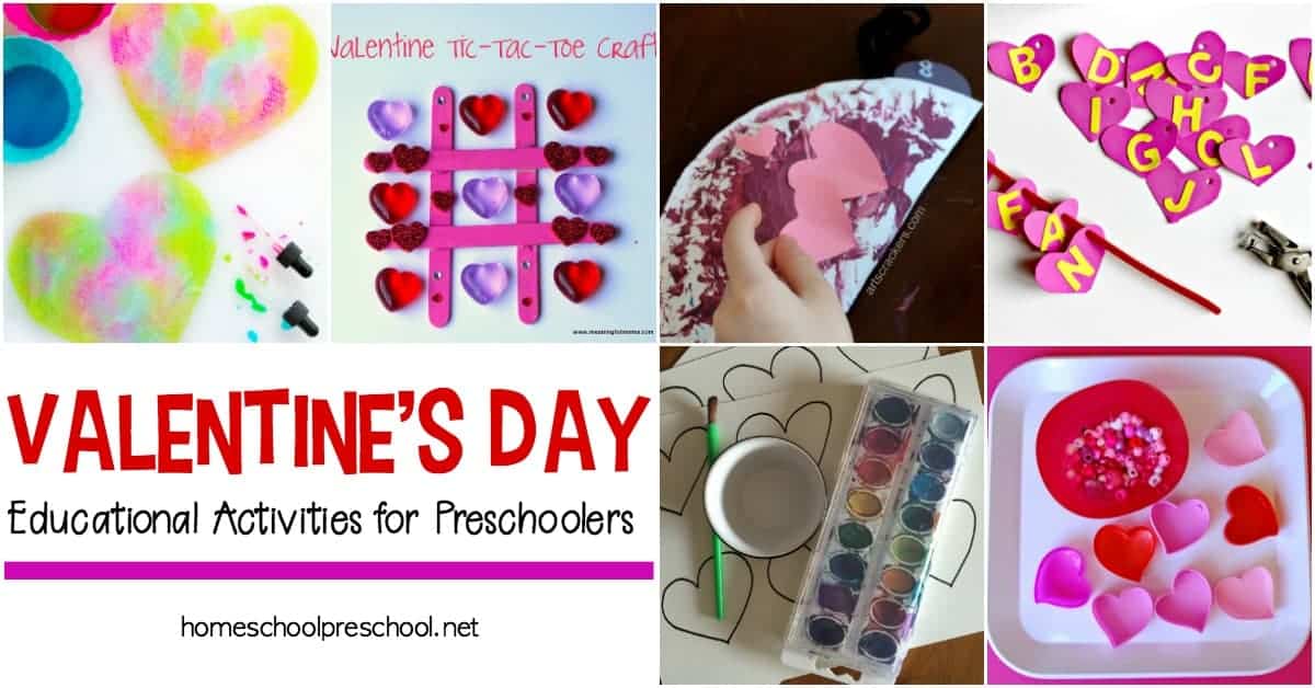 This collection of hands-on, educational Valentines activities for toddlers and preschoolers will keep your young learners engaged for hours!