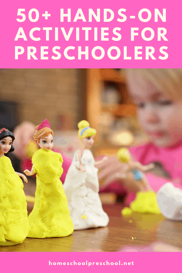 Learning is more fun when it's hands-on. Ditch the worksheets and engage your young learners with this collection of over 100 hands on preschool activities!